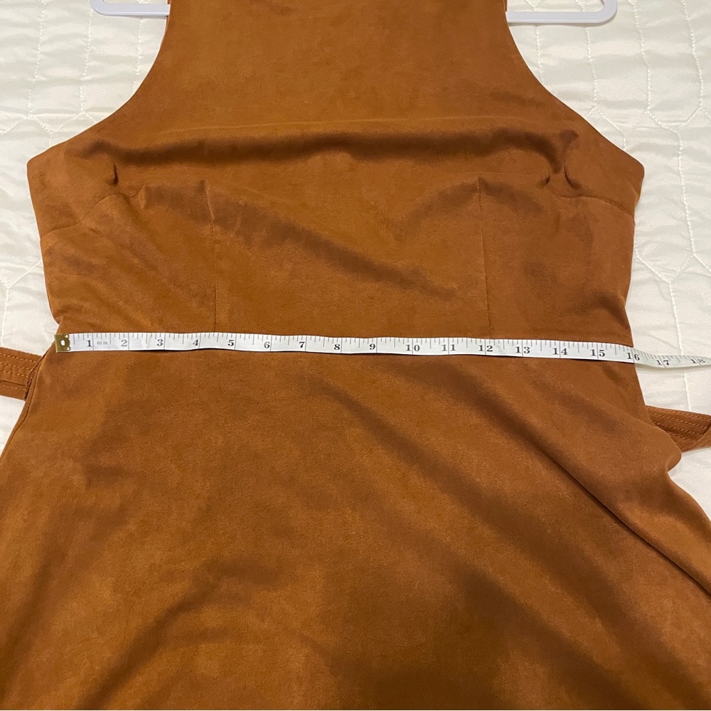 Antonio Melani Kinnon Mock Neck Suede Midi Dress Size 12 - Picture 6 of 10